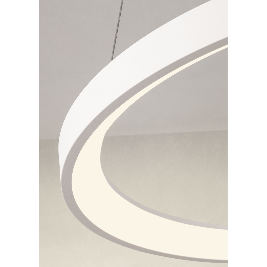 Redo 01-2675 - Candeeiro pendente dimável ICONIC em cabo, LED 60 W/230 V, diâmetro 78 cm, branco