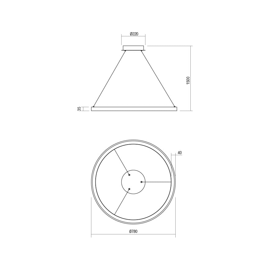 Redo 01-2676 - Candelabro suspenso LED com regulação ICONIC LED/60W/230V diâmetro 78 cm dourada