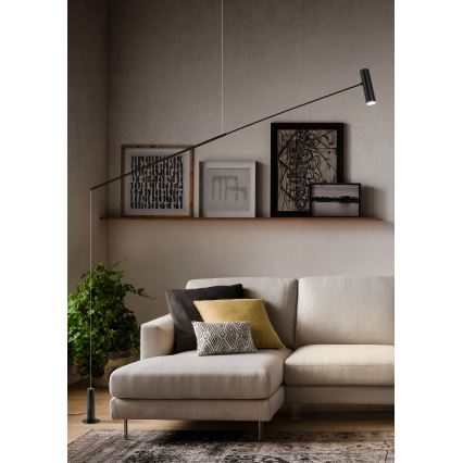 Redo 01-2695 - Lâmpada de pé LED regulável PICAS LED/12W/230V preta