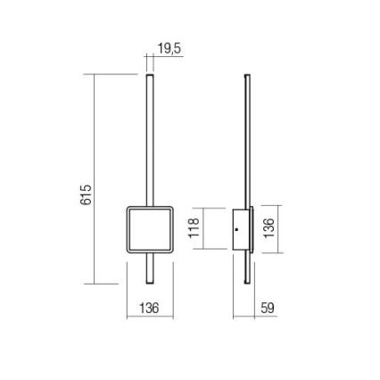 Redo 01-2696 - Aplique de parede LED DIAZ LED/20W/230V CRI 90 branco