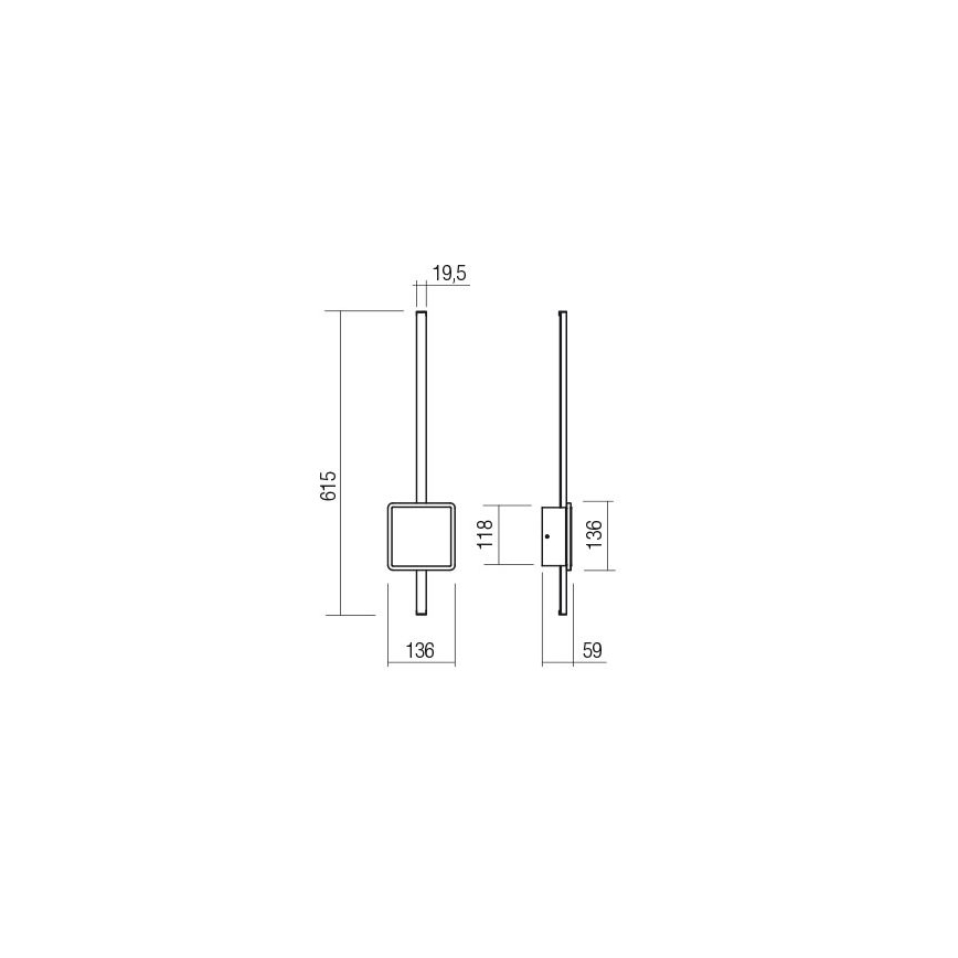 Redo 01-2696 - Aplique de parede LED DIAZ LED/20W/230V CRI 90 branco