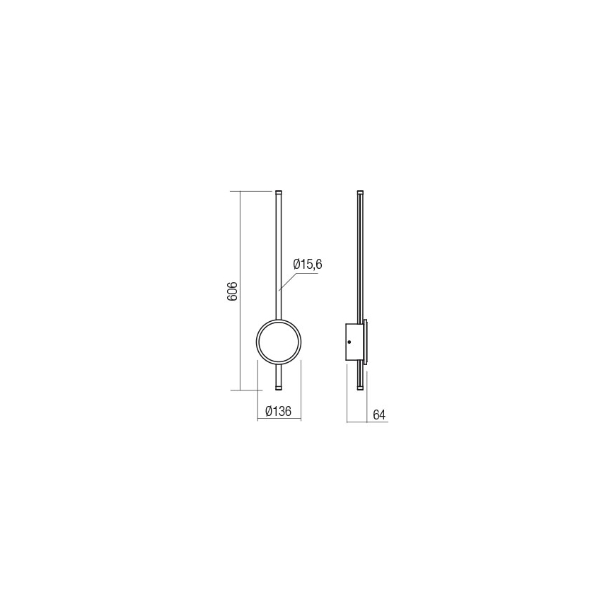 Redo 01-2701 - Iluminação de parede LED DIAZ LED/18W/230V CRI 90 preto