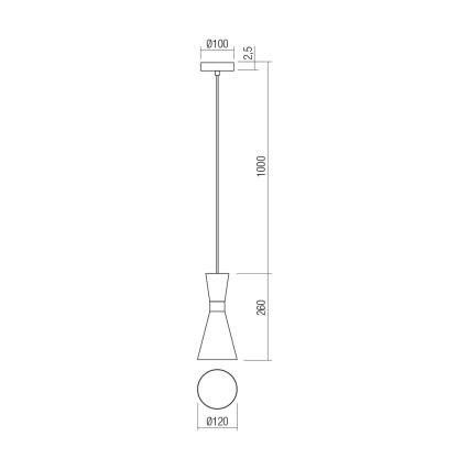 Redo 01-2711 - Candeeiro suspenso KILT 1xE27/42W/230V diâmetro 12 cm preto