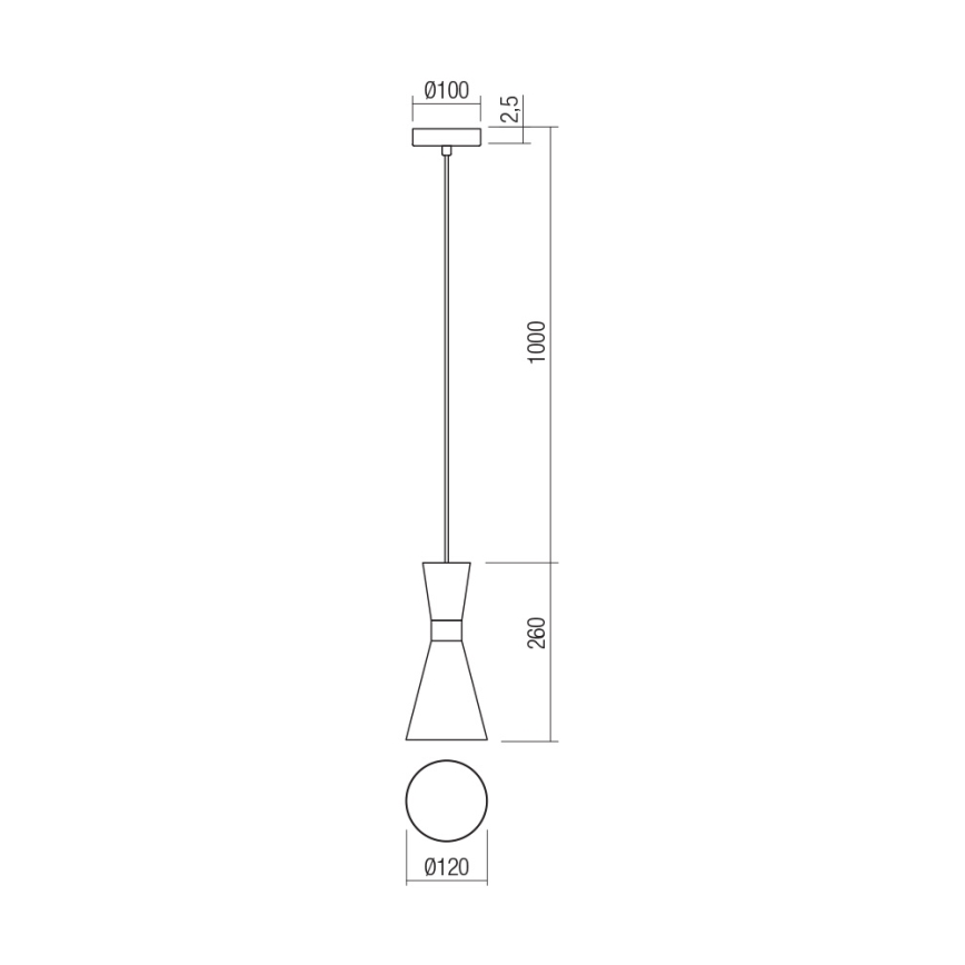 Redo 01-2711 - Candeeiro suspenso KILT 1xE27/42W/230V diâmetro 12 cm preto