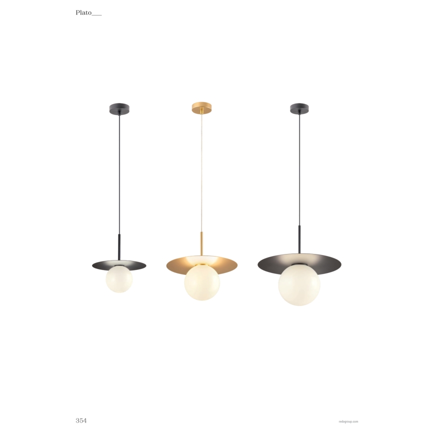 Redo 01-2727 - Candeeiro suspenso PLATO 1xG9/10W/230V diâmetro 20 cm dourado