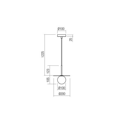 Redo 01-2727 - Candeeiro suspenso PLATO 1xG9/10W/230V diâmetro 20 cm dourado