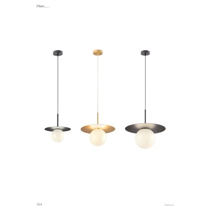 Redo 01-2728 - Candeeiro suspenso PLATO 1xG9/10W/230V diâmetro 20 cm preto