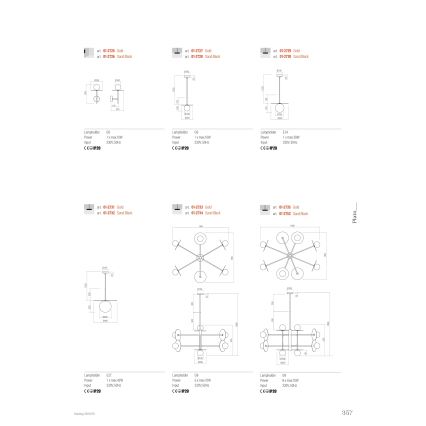Redo 01-2734 - Candeeiro suspenso PLATO 6xG9/10W/230V preto
