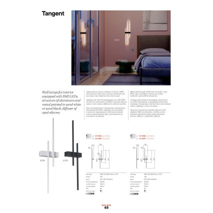 Redo 01-2744 - Aplique de parede LED TANGENT LED/13W/230V 3000K 63,4 cm CRI 90 branco