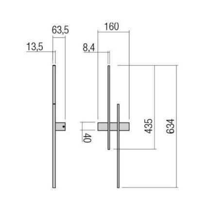 Redo 01-2746 - Aplique de parede LED TANGENT LED/13W/230V 3000K 63,4 cm CRI 90 branco
