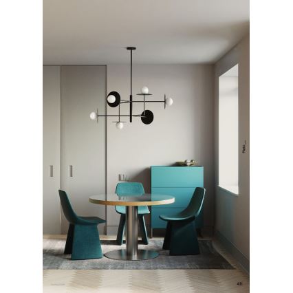 Redo 01-2753 - Lustre de haste PLATO 8xG9/10W/230V preto