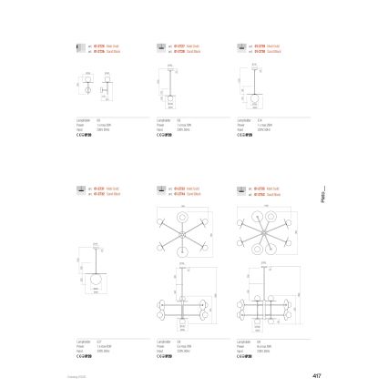 Redo 01-2753 - Lustre de haste PLATO 8xG9/10W/230V preto