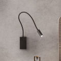 Redo 01-2755 - Candeeiro de parede LED WALLIE LED/3W/230V USB CRI 90 preto