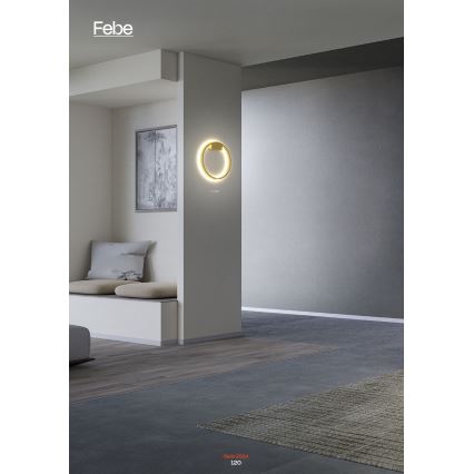 Redo 01-2817 - Iluminação de parede LED com regulação FEBE LED/24W/230V dourada