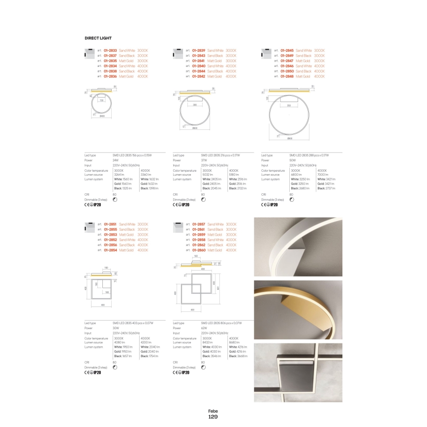 Redo 01-2819 - Candeeiro de parede LED dimerizável FEBE LED/24W/230V preto