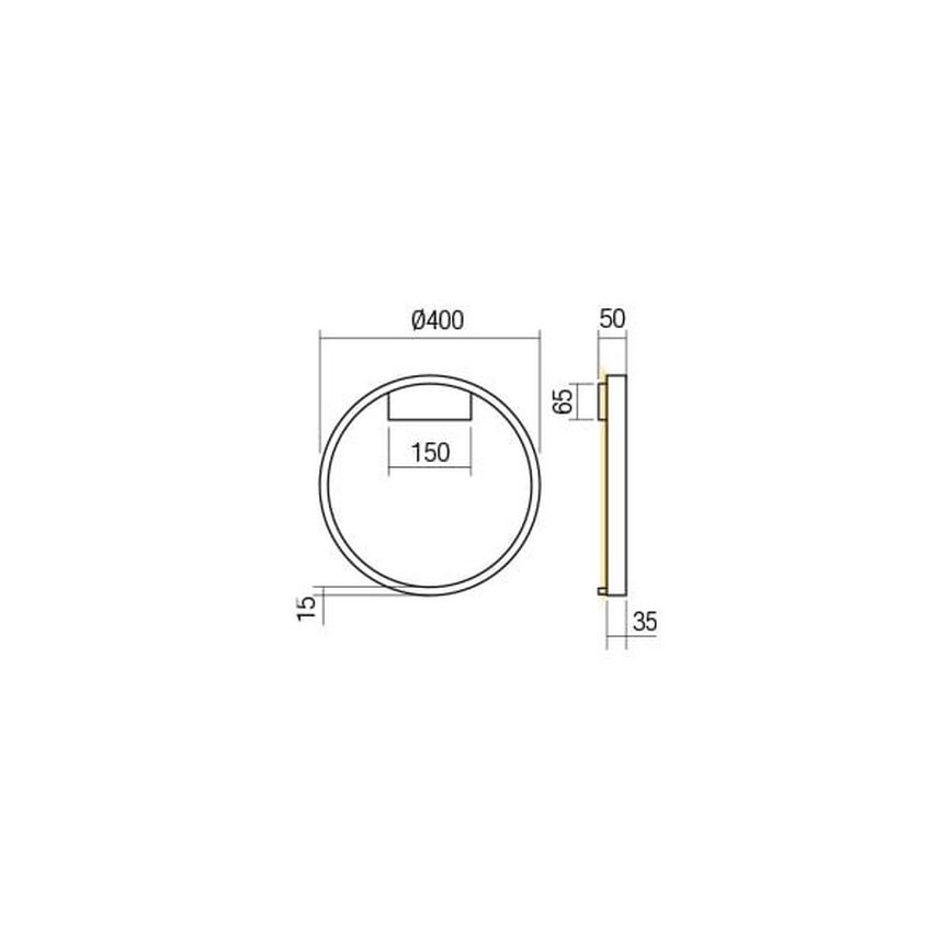 Redo 01-2819 - Candeeiro de parede LED dimerizável FEBE LED/24W/230V preto