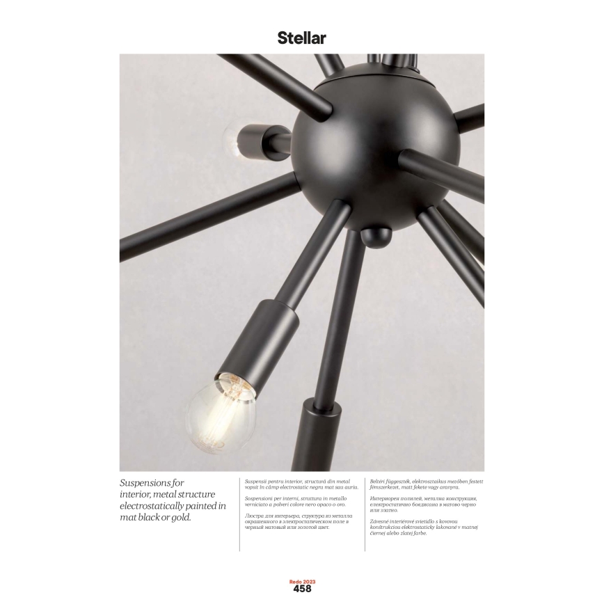 Redo 01-2934 - Lustre suspenso por cabo STELLAR 12xE14/25W/230V preto