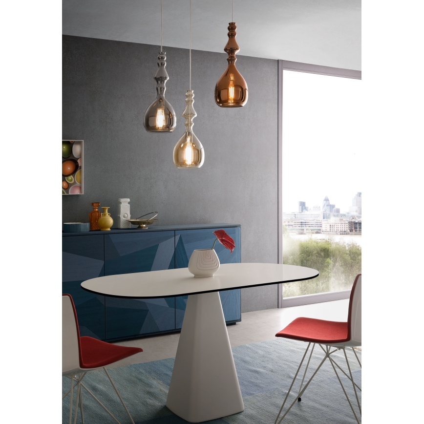 Redo 01-2937 - Lustre suspenso por cabo AMBIX 1xE27/42W/230V, diâmetro 18 cm, dourado