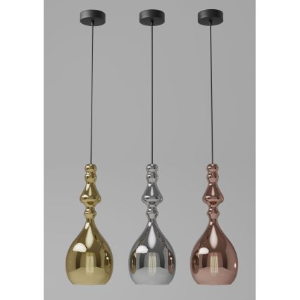 Redo 01-2937 - Lustre suspenso por cabo AMBIX 1xE27/42W/230V, diâmetro 18 cm, dourado