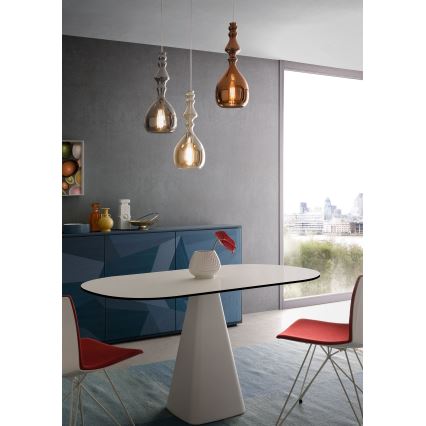 Redo 01-2939 - Lustre suspenso AMBIX em cabo 1xE27/42W/230V Ø 18 cm castanho