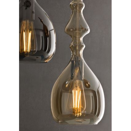 Redo 01-2939 - Lustre suspenso AMBIX em cabo 1xE27/42W/230V Ø 18 cm castanho