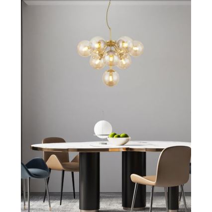 Redo 01-2940 - Candelabro suspenso AGAPE 10xE14/28W/230V dourada