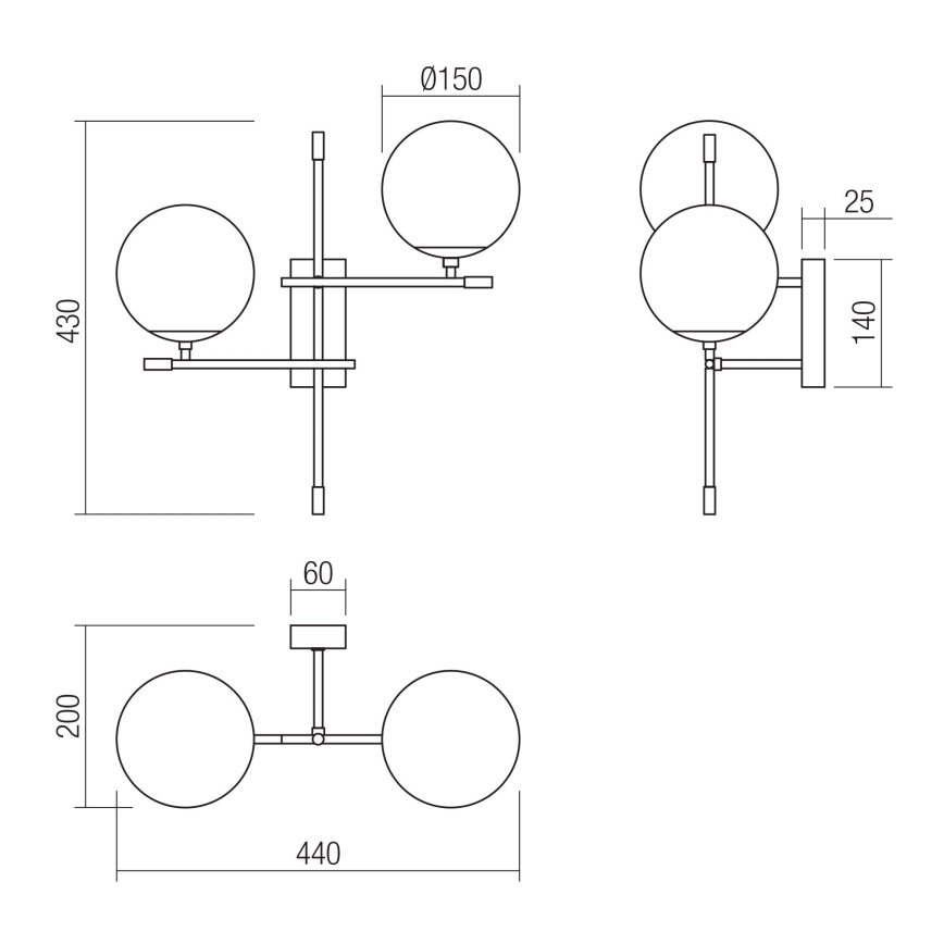 Redo 01-2946 - Iluminação de parede ESSENTIAL 2xE14/28W/230V