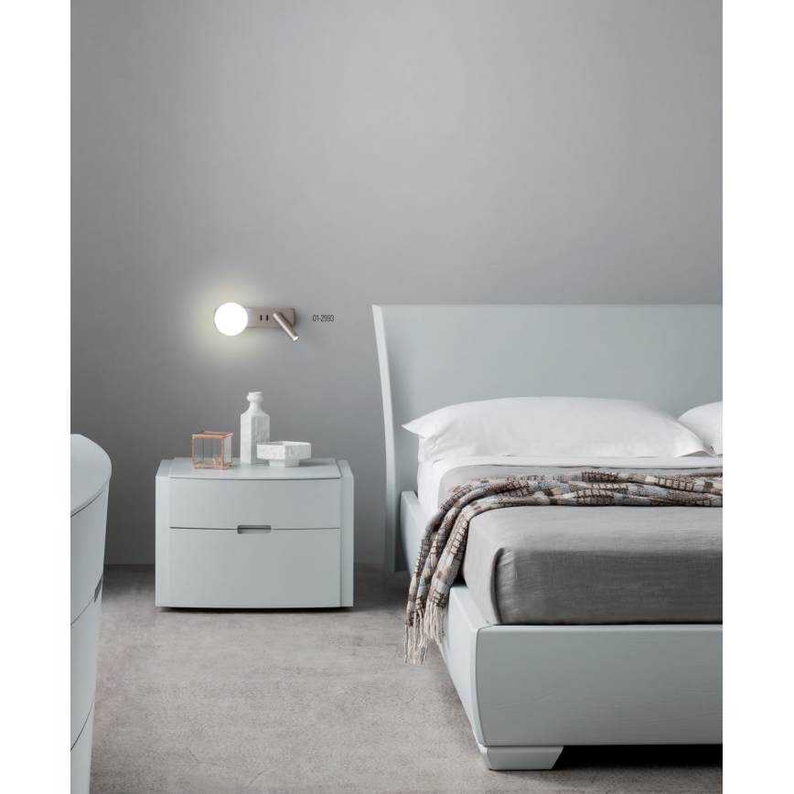 Redo 01-2993 - Aplique de parede LED OASIS LED/3W/230V + 1xG9/10W USB IRC 90 cromado brilhante