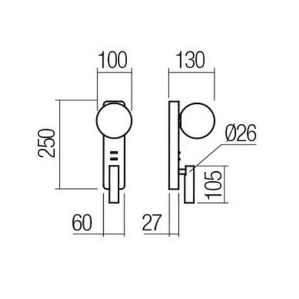 Redo 01-2994 - Aplique de parede OASIS LED/3W/230V + 1xG9/10W USB CRI 90 preto