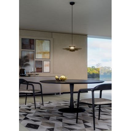 Redo 01-3001 - Lustre LED suspenso por cabo FARGO LED/16,5W/230V CRI 90 Ø 50 cm preto/dourado