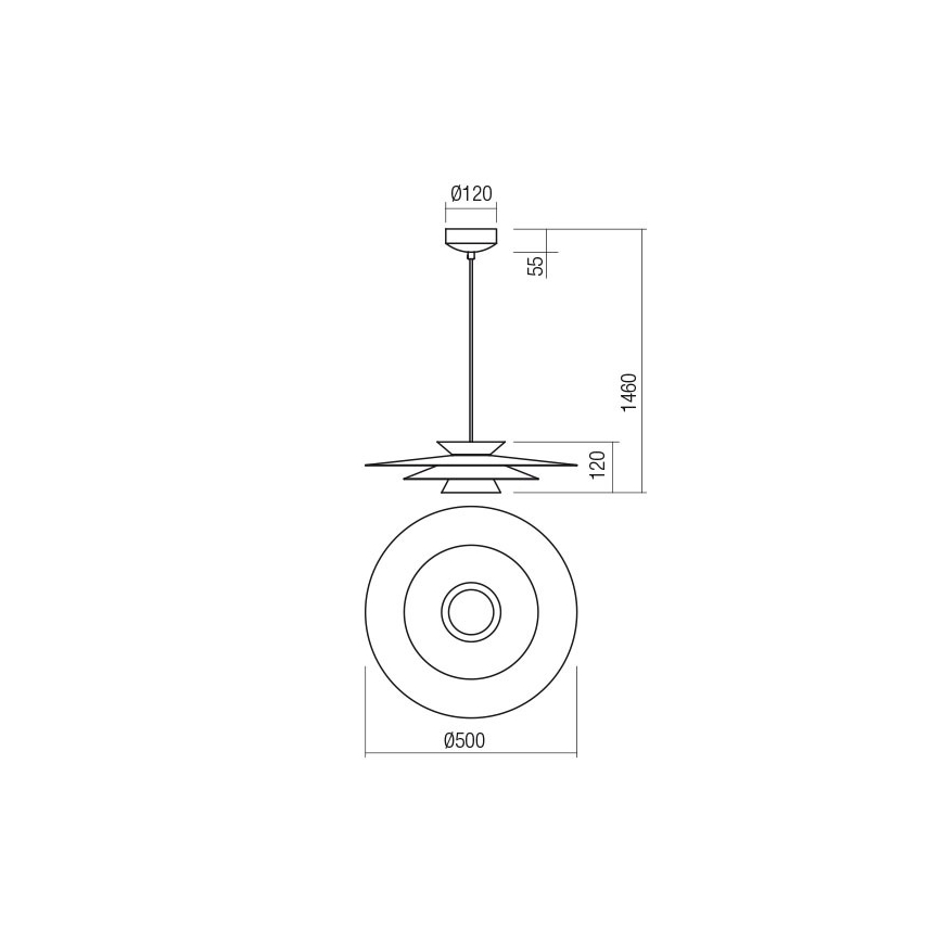 Redo 01-3001 - Lustre LED suspenso por cabo FARGO LED/16,5W/230V CRI 90 Ø 50 cm preto/dourado