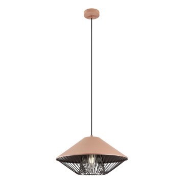 Redo 01-3005 - Lustre suspenso por cabo GRILL 1xE27/42W/230V Ø 39,6 cm preto/castanho