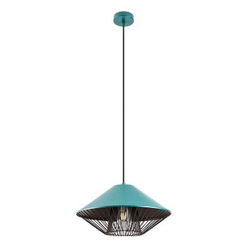 Redo 01-3006 - Pendente com cabo GRILL 1xE27/42W/230V diâmetro 39,6 cm preto/turquesa