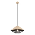 Redo 01-3007 - Lustre pendente em cabo GRILL 1xE27/42W/230V, diâmetro 39,6 cm, preto/bege