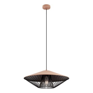 Redo 01-3009 - Lustre suspenso com cabo GRILL 1xE27/42W/230V Ø 49,5 cm preto/castanho