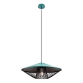 Redo 01-3010 - Lustre suspenso por cabo GRILL 1xE27/42W/230V Ø 49,5 cm preto/turquesa