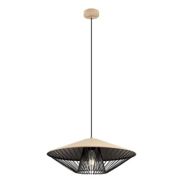 Redo 01-3011 - Lustre suspenso por cabo GRILL 1xE27/42W/230V diâmetro 49,5 cm preto/bege