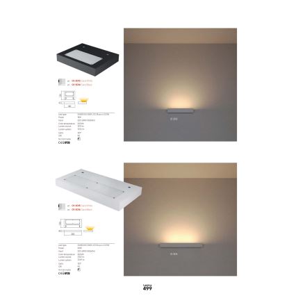 Redo 01-3016 - Aplique de parede LED LAMINA 2xLED/15W/230V CRI 90 preto