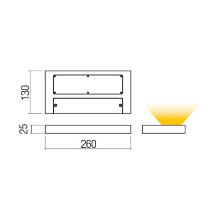 Redo 01-3016 - Aplique de parede LED LAMINA 2xLED/15W/230V CRI 90 preto