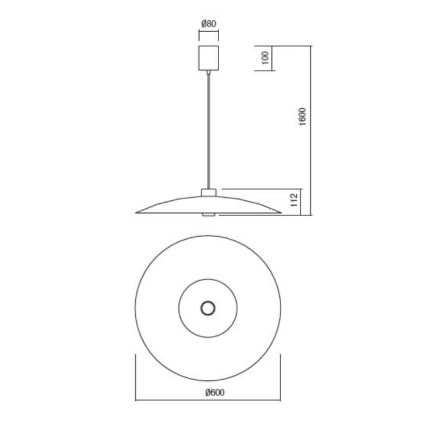 Redo 01-3019 - Lustre LED suspenso por cabo LARS LED/14W/230V + LED/10W Ø 60 cm CRI 90 verde