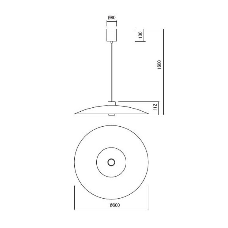 Redo 01-3020 - Lustre LED em cabo LARS LED/14W/230V + LED/10W Ø 60 cm CRI 90 laranja