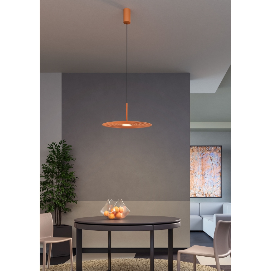 Redo 01-3045 - Lustre LED suspenso em cabo LAKE LED/13W/230V CRI 90 Ø 50 cm laranja