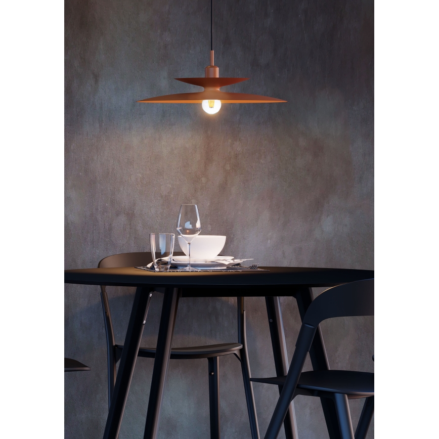 Redo 01-3049 - Lustre suspenso com cabo GUNNAR 1xE27/42W/230V Ø 50 cm laranja