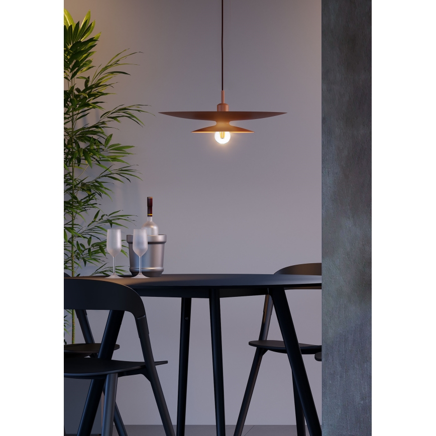 Redo 01-3049 - Lustre suspenso com cabo GUNNAR 1xE27/42W/230V Ø 50 cm laranja