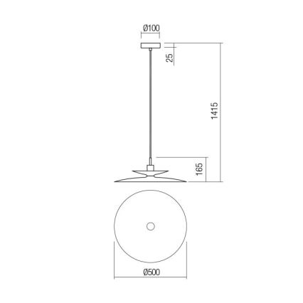 Redo 01-3049 - Lustre suspenso com cabo GUNNAR 1xE27/42W/230V Ø 50 cm laranja