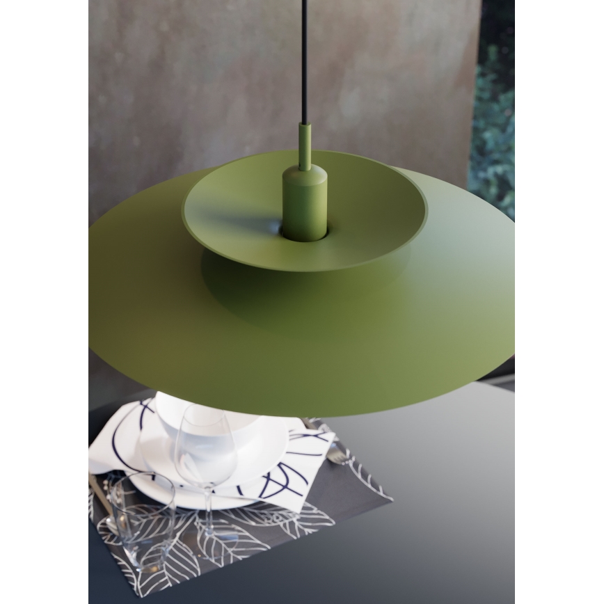 Redo 01-3050 - Lustre suspenso em cabo GUNNAR, 1xE27/42W/230V, Ø 50 cm, verde