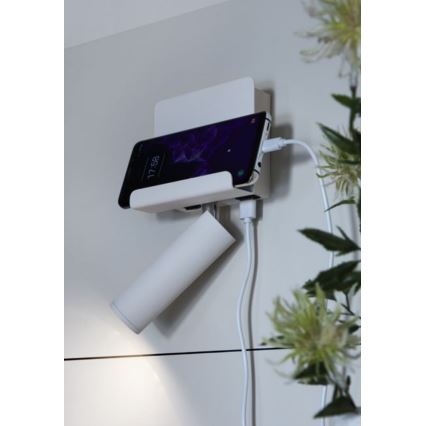 Redo 01-3083 - Foco de parede LED PANEL LED/3,5W/230V USB branco