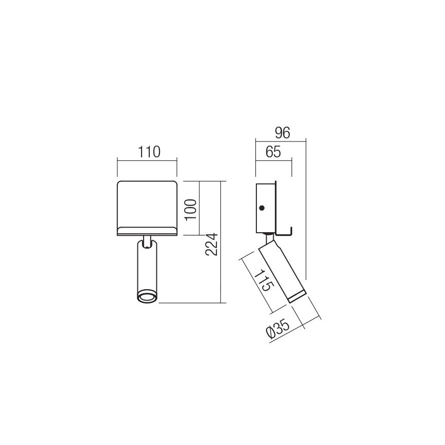 Redo 01-3083 - Foco de parede LED PANEL LED/3,5W/230V USB branco