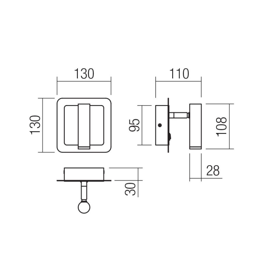 Redo 01-3091 - Foco de parede LED CLOSER LED/6W/230V branco