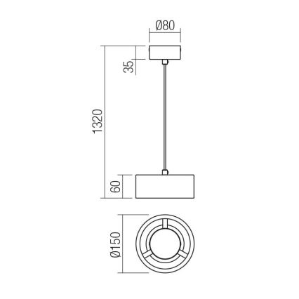 Redo 01-3099 - Candeeiro suspenso LED PUNKT LED/6W/230V diâmetro 15 cm branco
